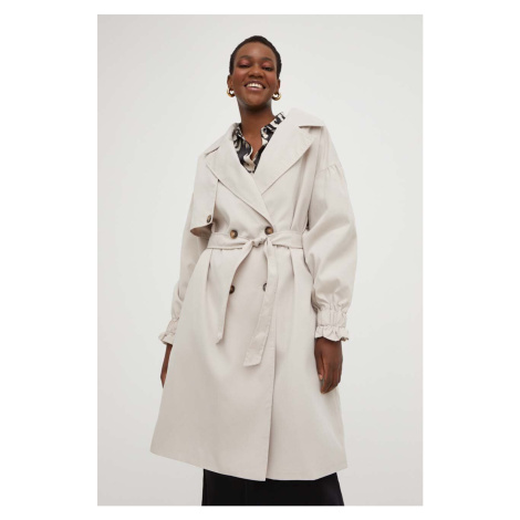 Kabát Answear Lab dámsky, béžová farba, prechodný, dvojradový