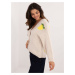 Light beige women's sweater with buttons