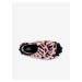 Čierno-ružové dámske vzorované papuče z umelého kožúška UGG
