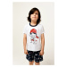 Kastos boys' pyjamas, short sleeves, shorts - light melange/navy blue print