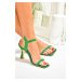 Fox Shoes Green Single Strap Heeled Shoes