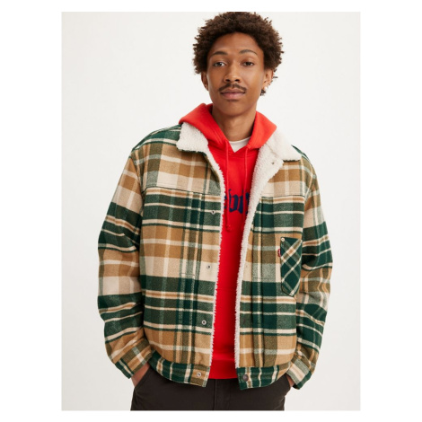 Levi&#39;s Green-brown men&#39;s checkered jacket with Levi&#39;s® Type 1 Sh - Men Levi´s