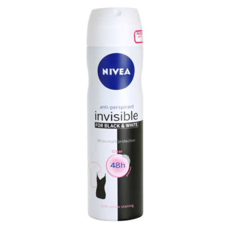 Nivea Invisible Black & White Clear antiperspirant v spreji pre ženy