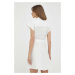 Bavlnené šaty Trussardi biela farba, mini, áčkový strih