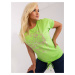 Light green women's blouse plus size with inscription