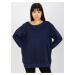 Navy Blue Solid Color Oversize Hoodie