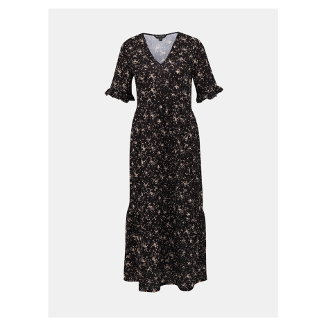 Čierne vzorované maxi šaty Miss Selfridge
