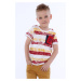 Boy's Striped T-shirt with Pocket / Burgundy