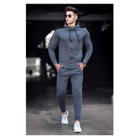 Madmext Anthracite Printed Men's Tracksuit Set 4671