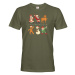 Pánské vianočné tričko s potlačou vianočných postavičiek - vianočné tričko