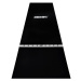 Gumený koberec s bielou hranicou hodu ONE80 300×90cm, čierny
