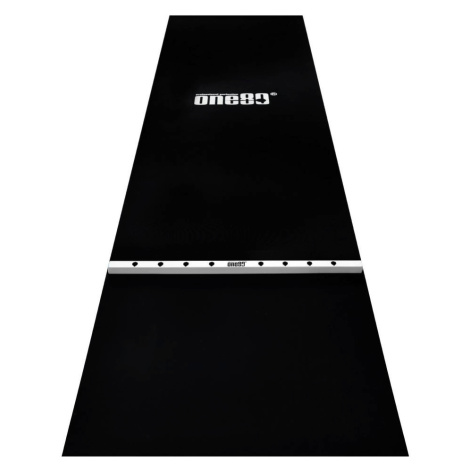 Gumený koberec s bielou hranicou hodu ONE80 300×90cm, čierny