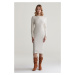 ŠATY GANT MINI CABLE KNIT DRESS CREAM