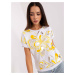 White and yellow blouse with glossy print