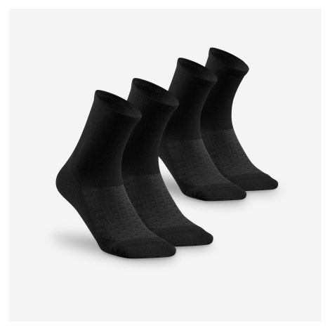 Ponožky Hike 100 vysoké súprava 2 párov čierne QUECHUA