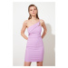 Trendyolové šaty - fialová - áčková línia