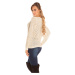 Trendy knit sweater with zips white Einheitsgroesse