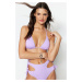 Trendyol Lilac Triangle Pile Bikini Top