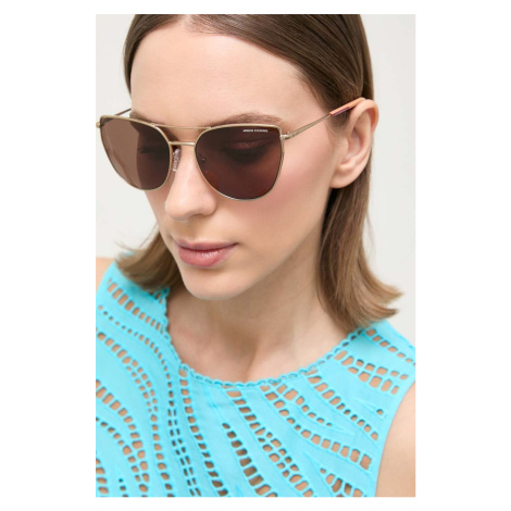 Slnečné okuliare Armani Exchange dámske, béžová farba, 0AX2045S
