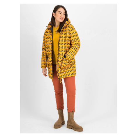 Yellow Patterned Quilted Jacket Blutsgeschwister - Women