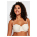 Trendyol Curve Beige Ribbed Strapless Bra