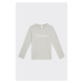 Calvin Klein dámske Logo tričko s dlhým rukávom - sivé Veľkosť: XS