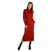 Litex Dámske šaty s dlhým rukávom 7C045 hnědočervená