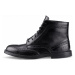 Vasky Brogue Black - Pánske kožené členkové topánky čierne, ručná výroba jesenné / zimné topánky