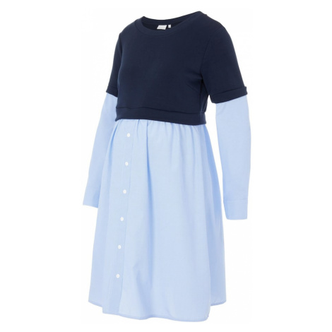 MAMALICIOUS Košeľové šaty 'Vera'  námornícka modrá / svetlomodrá Mama Licious