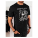 Pánske tričko čiernej farby Dstreet RX5394 s potlačou