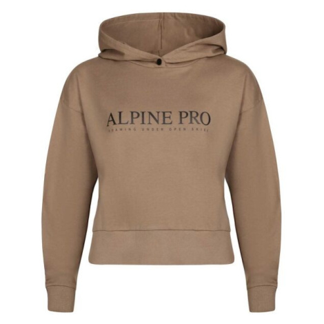 ALPINE PRO QEUDA Dámska mikina, hnedá, veľkosť