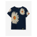 Dark blue girls' floral t-shirt Desigual Danerys - Girls