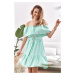 Mint dress with Spanish neckline