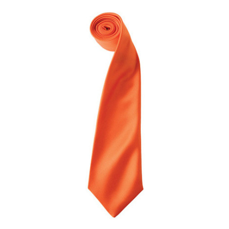 Premier Workwear Pánska saténová kravata PR750 Orange -ca. Pantone 1655