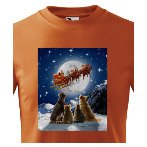 Detské vianočné tričko s potlačou santových saní - skvelé vianočné tričko
