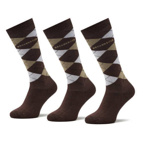 Horka Súprava 3 párov vysokých ponožiek unisex Riding Socks 145450 Hnedá