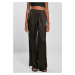 Women's satin wide trousers black