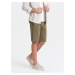 Ombre Men's BASIC cotton sweat shorts - olive