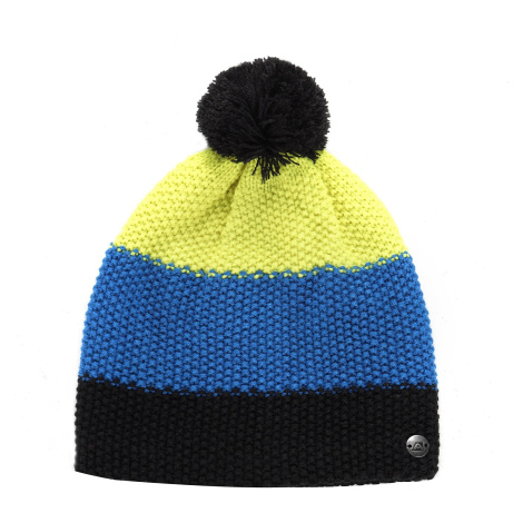 Winter hat with pompom ALPINE PRO DELORE electric blue lemonade
