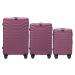 TMAVORUŽOVÁ 3DIELNA SADA KUFROV PEAFOWL PEA01, SET OF 3 SUITCASES (L,M,S) WINGS, BURGUNDY