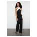 Trendyol Black Collar Detailed Maxi Woven Jumpsuit