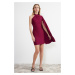 Trendyol Purple Single Sleeve Stylish Woven Short Evening Dress