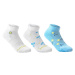 Detské športové ponožky RS 160 stredne vysoké biele a modré s logom 3 páry