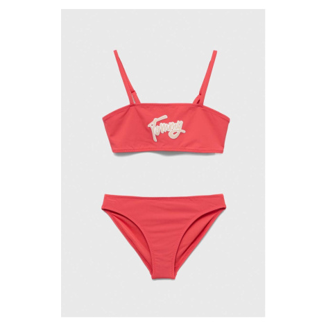 Dvojdielne detské plavky Tommy Hilfiger ružová farba