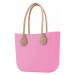 O bag ružové kabelka Pink s dlhými koženkovými rúčkami natural