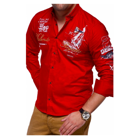 Pánska košeľa Slim Fit REGATTA model RH-441 - Červená