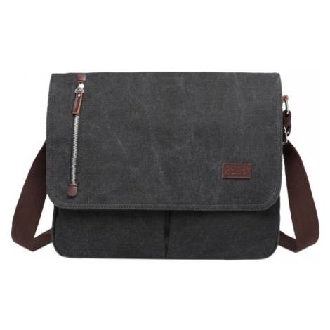 Plátená crossbody taška Kono - čierna