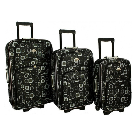 Sada 3 čierno-bielych cestovných kufrov &quot;Matrix&quot; - M, L, XL
