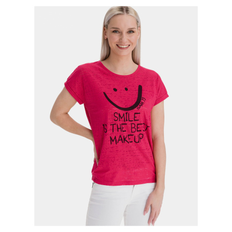Ružové dámske tričko s potlačou SAM 73