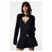 Trendyol Black Fuzzy Soft Textured Bolero Knitwear Cardigan